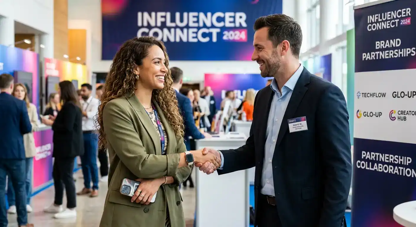 Handshake antara influencer dan perwakilan brand