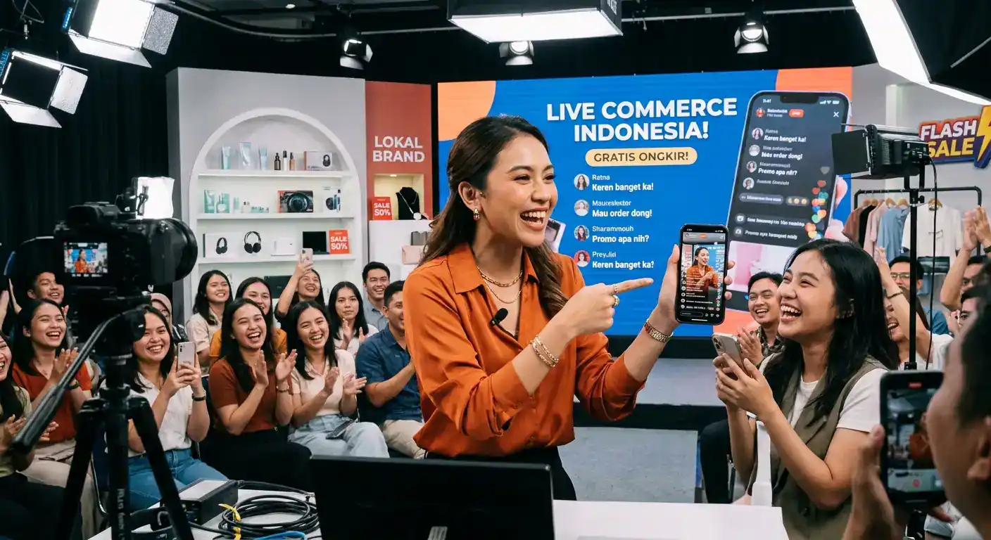 Host Live Commerce Berinteraksi dengan Penonton