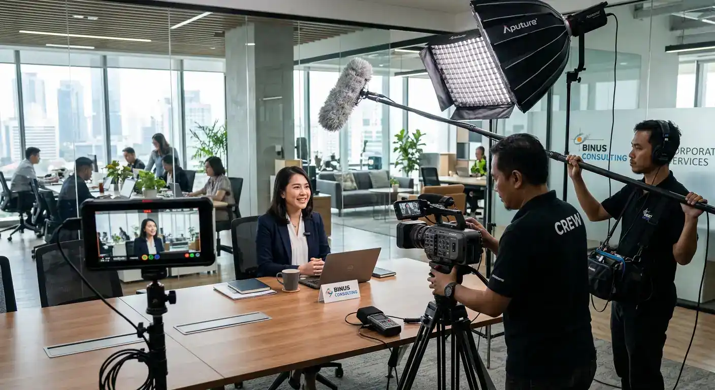 Proses Syuting Corporate Video di Kantor Modern