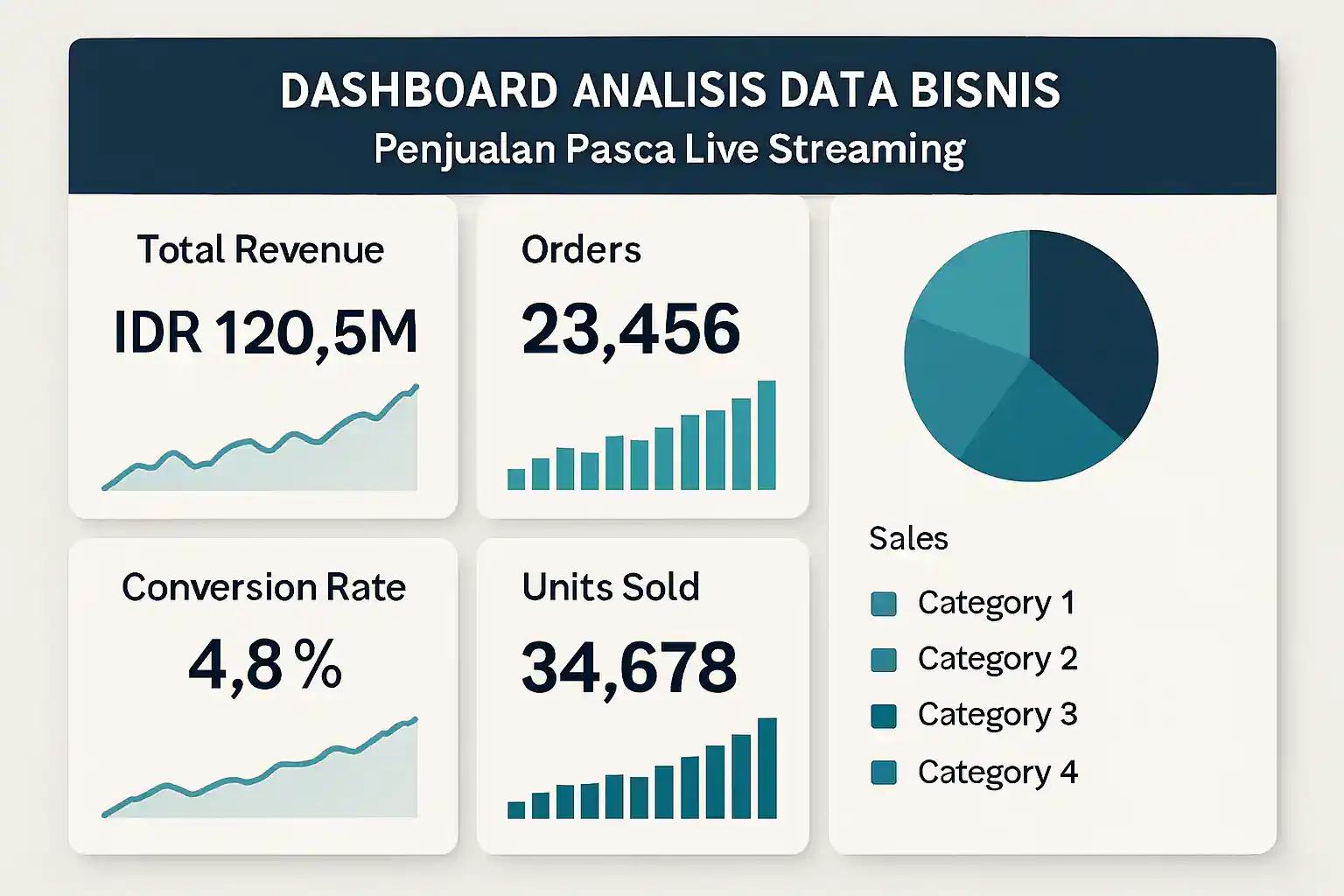 Dashboard analisis data bisnis penjualan pasca live streaming